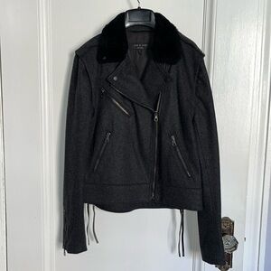 Rag & Bone wool moto convertible jacket vest